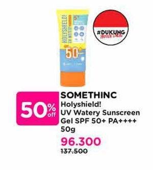 Promo Harga Somethinc Holyshield! UV Watery Sunscreen Gel SPF 50+ PA++++ 50 gr - Watsons