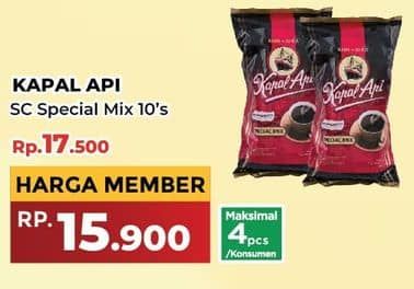 Promo Harga Kapal Api Kopi Bubuk Special Mix per 10 sachet 24 gr - Yogya