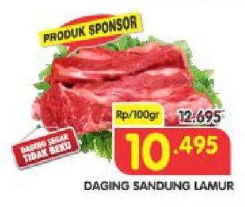 Promo Harga Daging Sandung Lamur (Daging Brisket) per 100 gr - Superindo