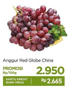 Promo Harga Anggur Red Globe Cina per 100 gr - Carrefour