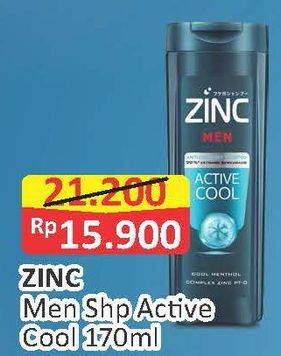 Promo Harga ZINC Men Shampoo Active Cool 170 ml - Alfamart