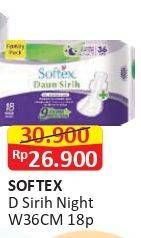 Promo Harga Softex Daun Sirih 36cm 18 pcs - Alfamart