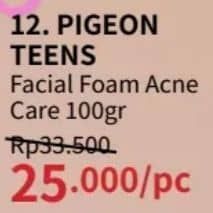 Pigeon Teens Facial Foam 100 gr Diskon 25%, Harga Promo Rp25.000, Harga Normal Rp33.500