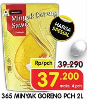 Promo Harga 365 Minyak Goreng 2000 ml - Superindo