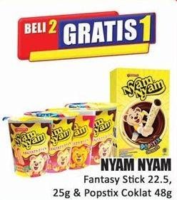 Promo Harga NYAM NYAM Fantasy Stick 22.5, 25g & Popstix Coklat 48gr  - Hari Hari