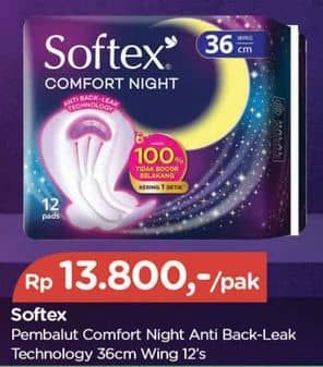 Promo Harga Softex Comfort Night Wing 36cm 12 pcs - TIP TOP