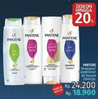 Promo Harga PANTENE Shampo/Conditioner All Variants 135 ml - LotteMart