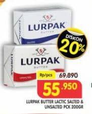 Promo Harga Lurpak Butter Salted Lactic 82%, Unsalted 200 gr - Superindo