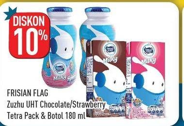 Promo Harga FRISIAN FLAG Susu UHT Milky Chocolate, Strawberry 180 ml - Hypermart