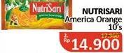 Promo Harga NUTRISARI Powder Drink American Sweet Orange per 10 sachet - Alfamidi