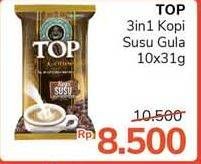 Promo Harga Top Coffee Kopi Susu per 10 sachet 31 gr - Alfamidi