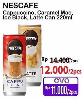 Promo Harga Nescafe Ready to Drink Cappucino, Caramel Macchiato, Ice Black, Latte 220 ml - Alfamart