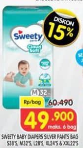 Promo Harga Sweety Silver Pants S38, M32, L28, XL24, XXL22 22 pcs - Superindo