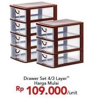 Promo Harga Drawer 4 Layer, 3 Layer  - Carrefour