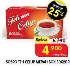 Promo Harga Sosro Teh Celup Jasmine Heritage 30 pcs - Superindo