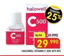 Promo Harga HALOWELL Vitamin C 500 mg 30 pcs - Superindo