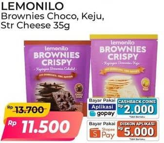 Promo Harga Lemonilo Brownies Crispy Choco, Keju, Strawberry 35 gr - Alfamart