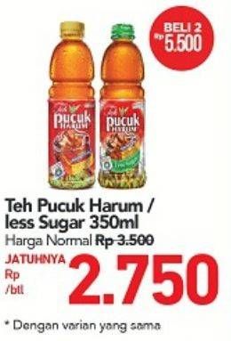 Promo Harga TEH PUCUK HARUM Minuman Teh Original, Less Sugar 350 ml - Carrefour