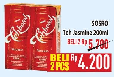 Promo Harga Sosro Teh Botol Original 200 ml - Hypermart