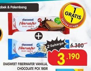 Promo Harga Diasweet Fiberwafer Chocolate, Vanilla 18 gr - Superindo