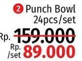 Promo Harga KIM GLASS Punch Bowl 24 pcs - LotteMart