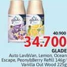 Promo Harga Glade Matic Spray Refill Lavender Vanilla, Lemon, Ocean Escape, Peony Berry Bliss, Elegant Vanilla Oud Wood 146 ml - Alfamidi