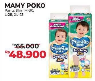 Promo Harga Mamy Poko Pants Xtra Kering Slim Tidak Gembung XL23, L28, M30 23 pcs - Alfamart