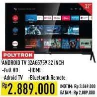 Promo Harga Polytron Smart Android TV 32 inch PLD 32AG5759  - Hypermart