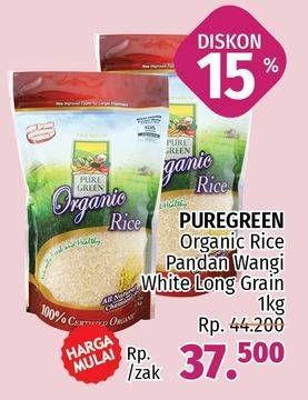 Promo Harga Pure Green Beras Organic Long Grain 1 kg - Lotte Grosir