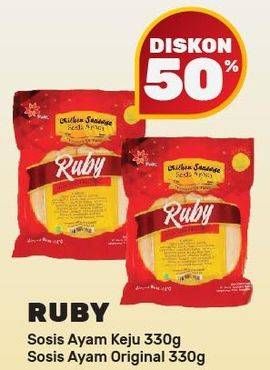 Promo Harga RUBY Sosis  Ayam Keju, Original 330 gr - Yogya