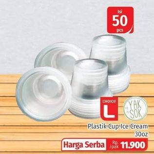 Promo Harga CHOICE L Plastik Cup Transparan Tutup  - Lotte Grosir