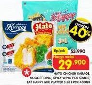 HATO Chicken Karage, Nugget Dino, Spicy Wing/ EAT HAPPY Mix Plater