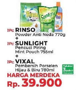 Promo Harga Rinso Anti Noda + Sunlight + Vixal  - Yogya