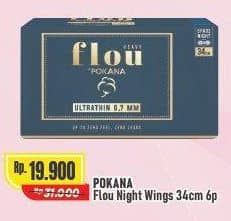 Promo Harga Pokana Flou Pembalut SAP Ultrathin 0,7 mm Heavy Wings 34 Cm 6 pcs - Alfamart