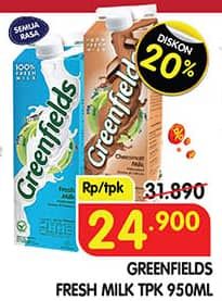Promo Harga Greenfields Fresh Milk All Variants 950 ml - Superindo
