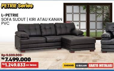 Promo Harga Courts L-Petrie Sofa Sudut - PVC (Kanan/Kiri)  - COURTS