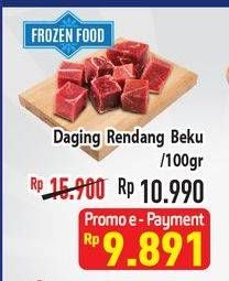 Promo Harga Daging Rendang Sapi Beku per 100 gr - Hypermart