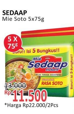 Promo Harga SEDAAP Mie Kuah Soto per 5 pcs 75 gr - Alfamidi