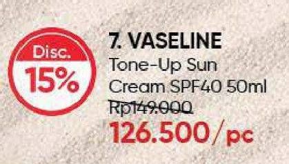 Promo Harga VASELINE Daily Sun Care Tone Up SPF40 50 ml - Guardian