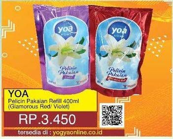 Promo Harga YOA Pelicin Pakaian Glamorous Red, Violet 400 ml - Yogya