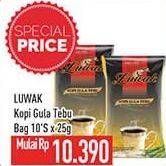 Promo Harga Luwak Kopi Gula Tebu per 10 sachet 25 gr - Hypermart