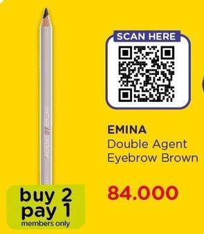 Promo Harga EMINA Double Agent Eyebrow Brown  - Watsons