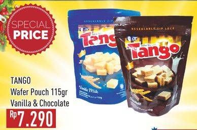 Promo Harga TANGO Wafer Chocolate, Vanilla Milk 115 gr - Hypermart