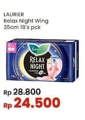 Promo Harga Laurier Relax Night 35cm 18 pcs - Indomaret