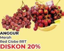 Promo Harga Anggur Red Globe RRT per 100 gr - Yogya