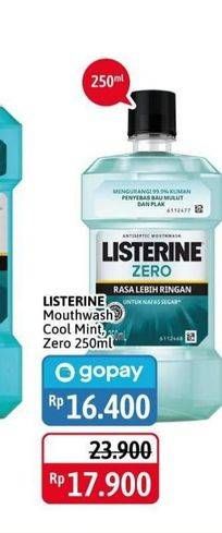 Promo Harga LISTERINE Mouthwash Antiseptic Cool Mint, Zero 250 ml - Alfamidi