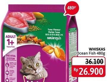 Promo Harga WHISKAS Dry Food Adult Ocean Fish 480 gr - Alfamidi