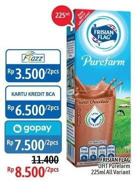 Promo Harga FRISIAN FLAG Susu UHT Purefarm Swiss Chocolate 225 ml - Alfamidi