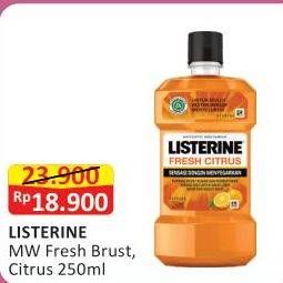 Promo Harga LISTERINE Mouthwash Antiseptic Fresh Burst, Fresh Citrus 250 ml - Alfamart