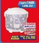 Promo Harga SHARP/MIYAKO Rice Cooker 3In1  - Hypermart